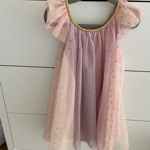 Zunie Purpe, Pink and Gold Tulle Swing Dress